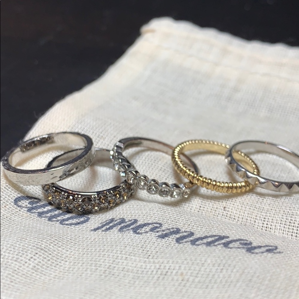 Club Monaco Set of 5 Stacking Rings